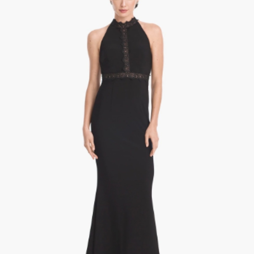 Black lace inset T-back mermaid gown dress - Picture 8 of 8